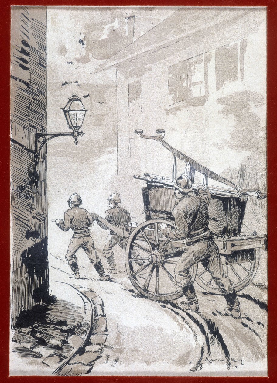 Palomiehet: postin lähtö - grav., n.d. tekijältä Unknown artist