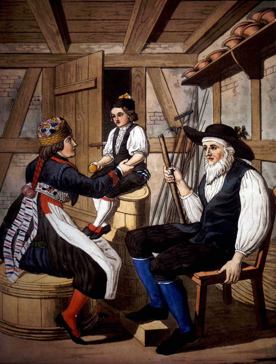 Sveitsin kalvinistien ensimmäinen ehtoollinen. 1800-luvulla. tekijältä Unknown artist