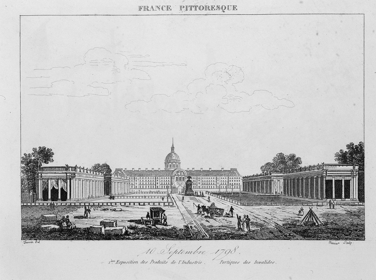Ensimmäinen teollisuustuotteiden näyttely: Portique des Invalides, 10. syyskuuta tekijältä Unknown artist