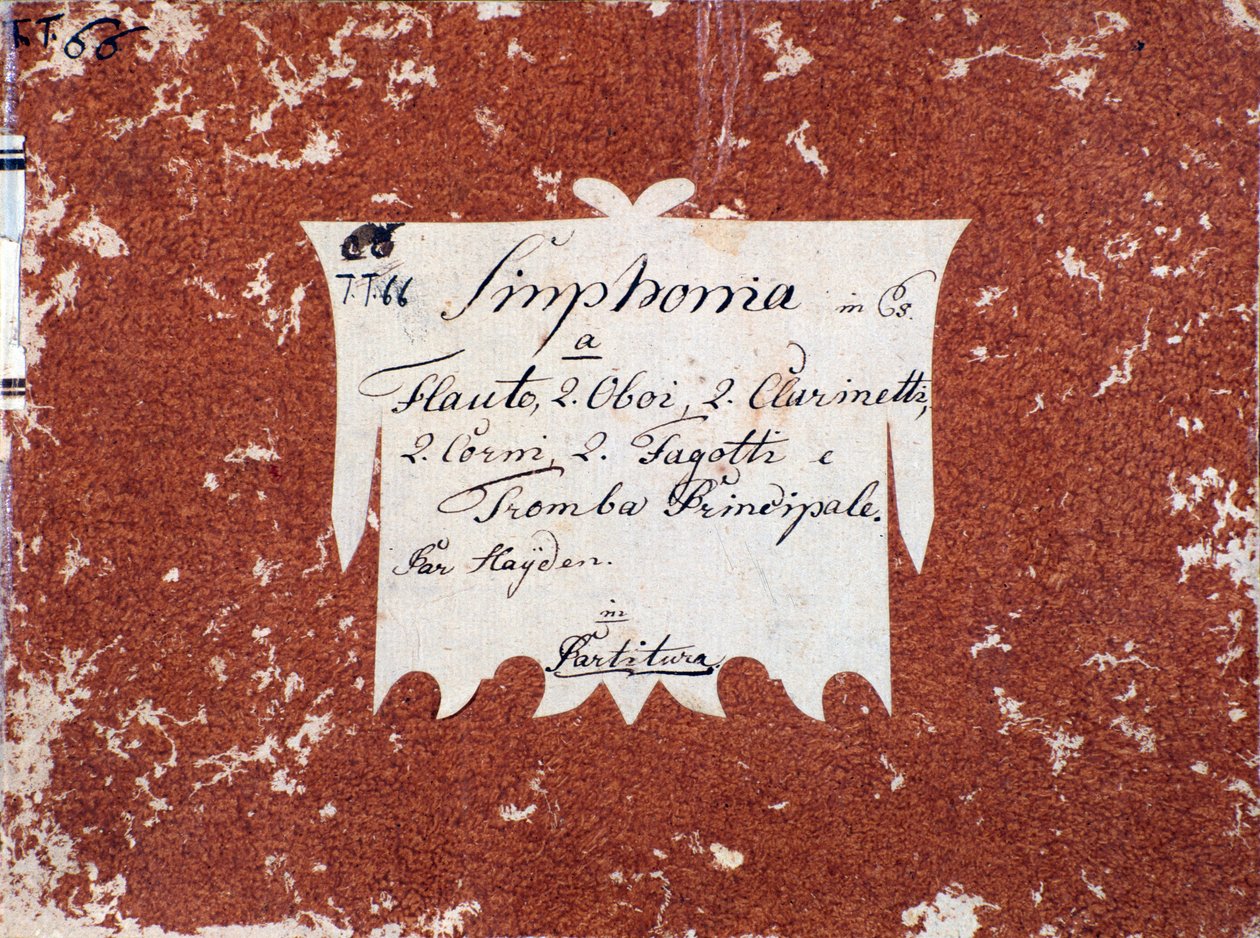 Ensimmäinen sivu J Haydnin Sinfonia 66 B-duurissa tekijältä Unknown artist