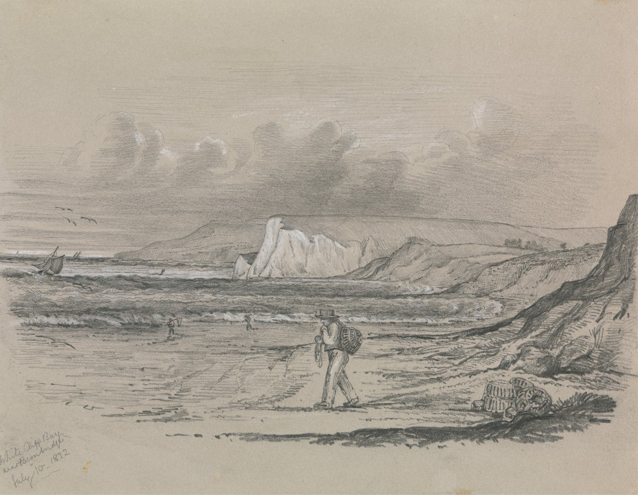 Kalastajat White Cliff Bayssä tekijältä Unknown artist