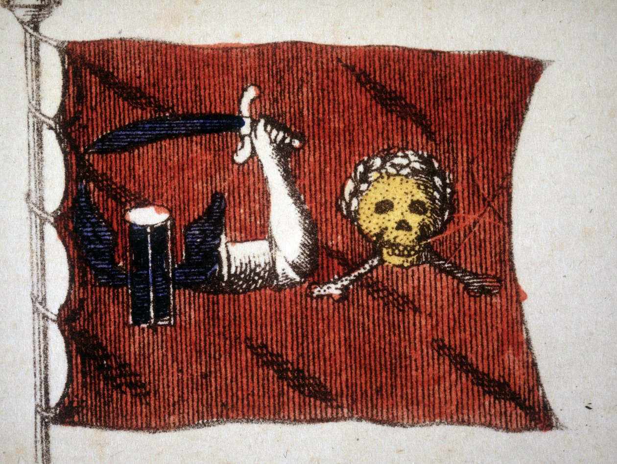 Barbaarimerirosvojen lippu, kaiverrus 1700-luvun lopulta. tekijältä Unknown artist