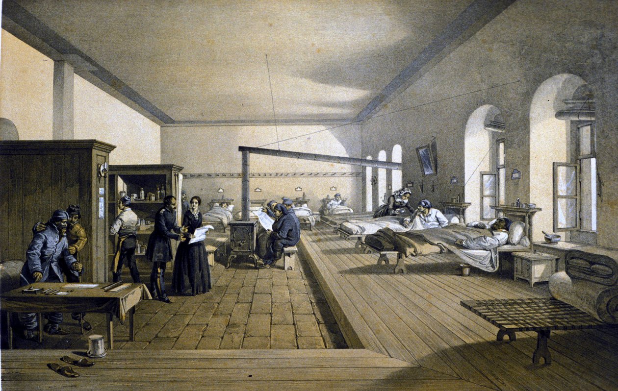 Florence Nightingale (1820 - 1910) Scutarin sairaalassa Turkissa noin 1855 tekijältä Unknown artist