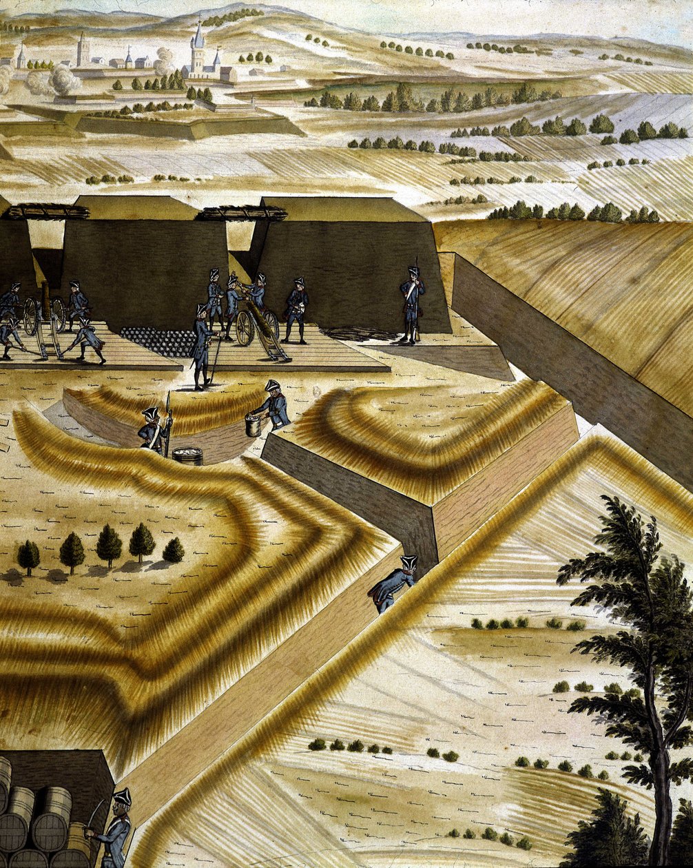 Vauban-tyyppinen linnoitus - "tykistösopimuksessa", kirjoittanut François Lingier, Strasbourg tekijältä Unknown artist