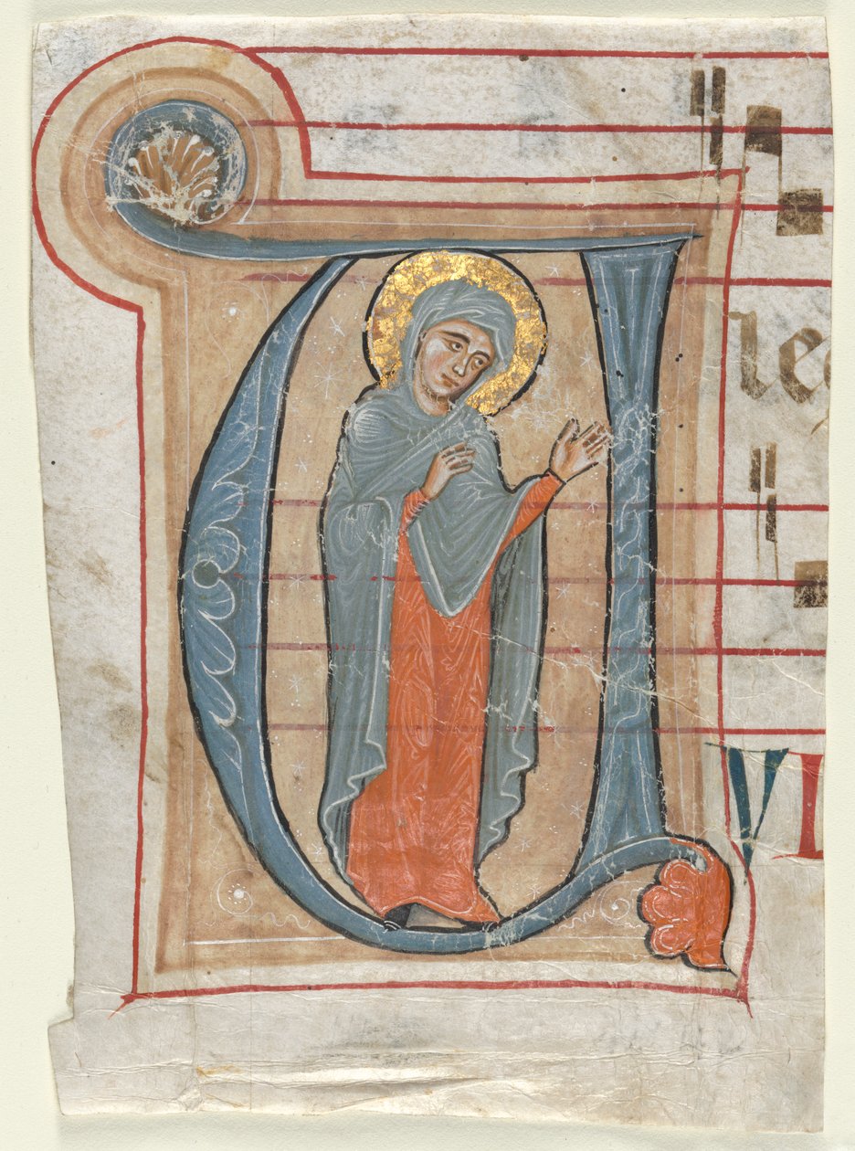 Fragmentti Graduaalista historioidulla alkukirjaimella (V): Neitsyt Maria tekijältä Unknown artist