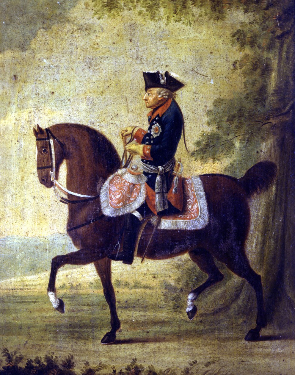 Frederick Suuri, Preussin kuningas (1712-1786). Maalauksen kehyksen alareunaan on kirjoitettu ""... Berlin 1776. Museo del Risorgimento. Milano tekijältä Unknown artist