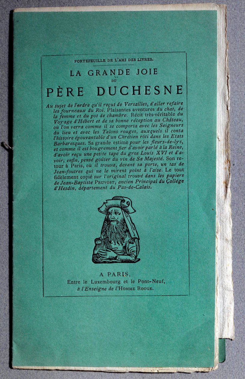 Ranskan vallankumous: "" La grande joie du Pere Duchesne" -kansi noin 1790. Yksityiskokoelma tekijältä Unknown artist