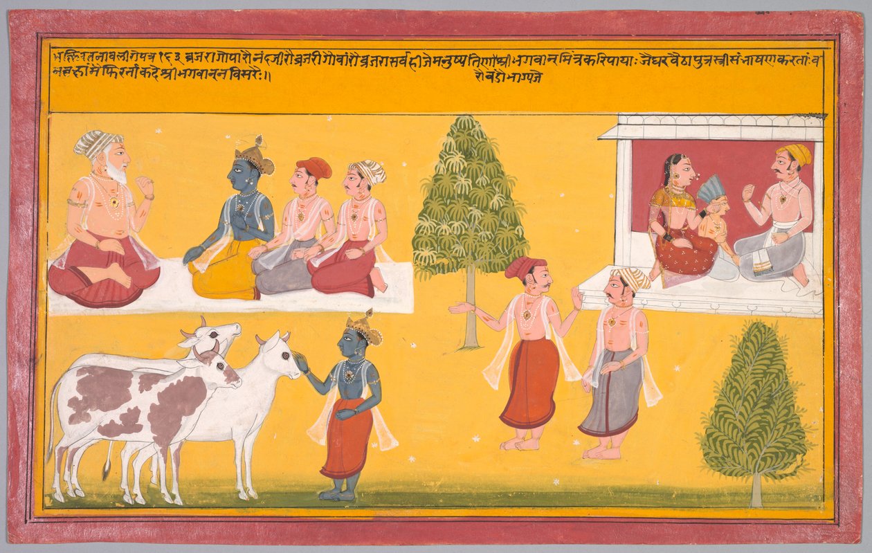 Krishnan ystävät, Folio 163 Vishnu Purin Bhakti Ratnavalilta tekijältä Unknown artist