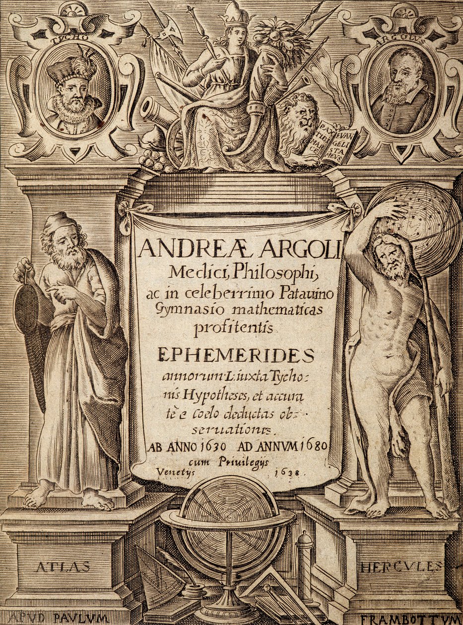 Andreas Argolin "Ephemerides":n etukuva Herculesin ja Atlaksen kanssa tekijältä Unknown artist