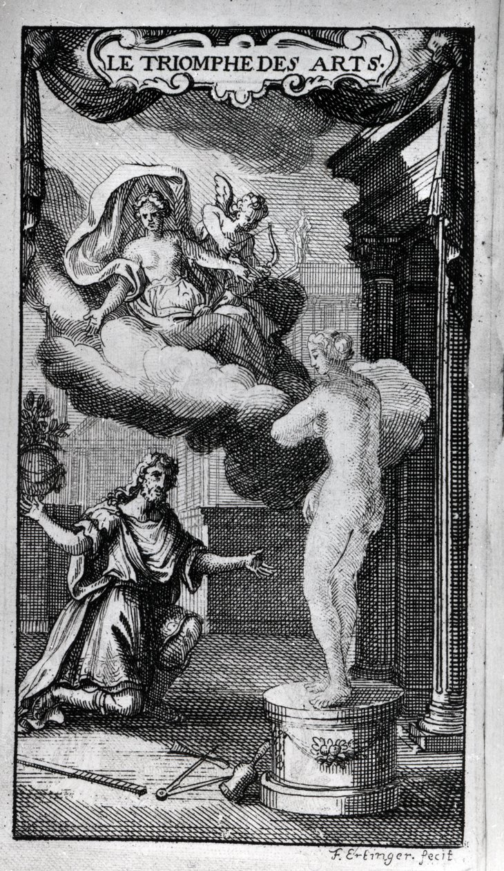 Antoine Houdarin (tai Houdartin) de La Motten (1672-1731) libreton "" Le Triomphe des Arts" -kappaleen etukappale. Michel de la Barren musiikki. 1700. tekijältä Unknown artist