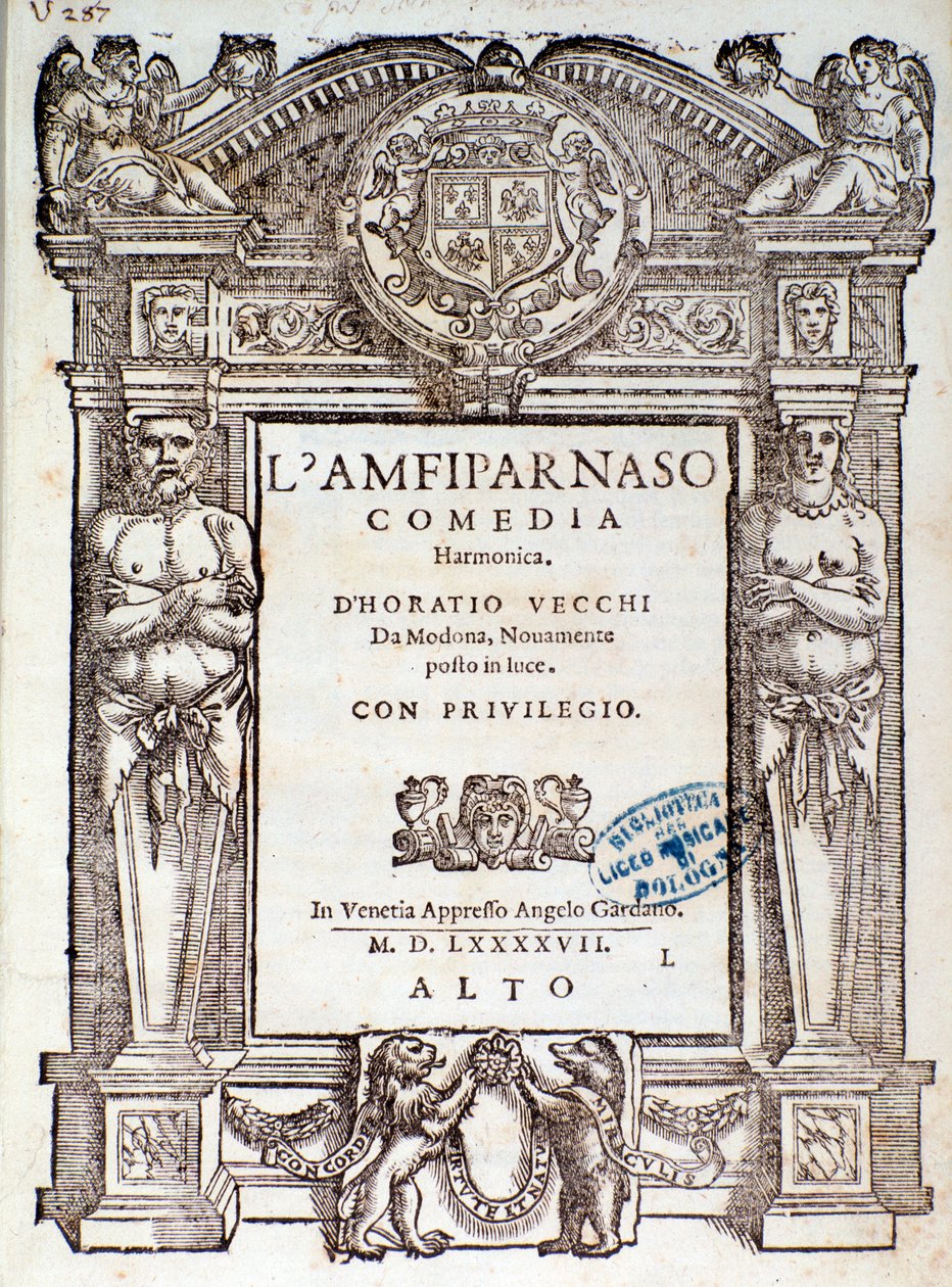 Orazio Vecchin Amfiparnason madrigalikomedian etukappale tekijältä Unknown artist