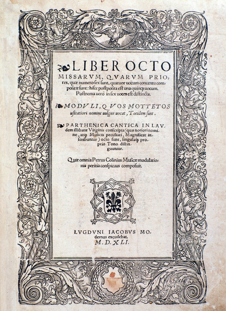 Liber octo Missarumin etukappale (1541) tekijältä Unknown artist