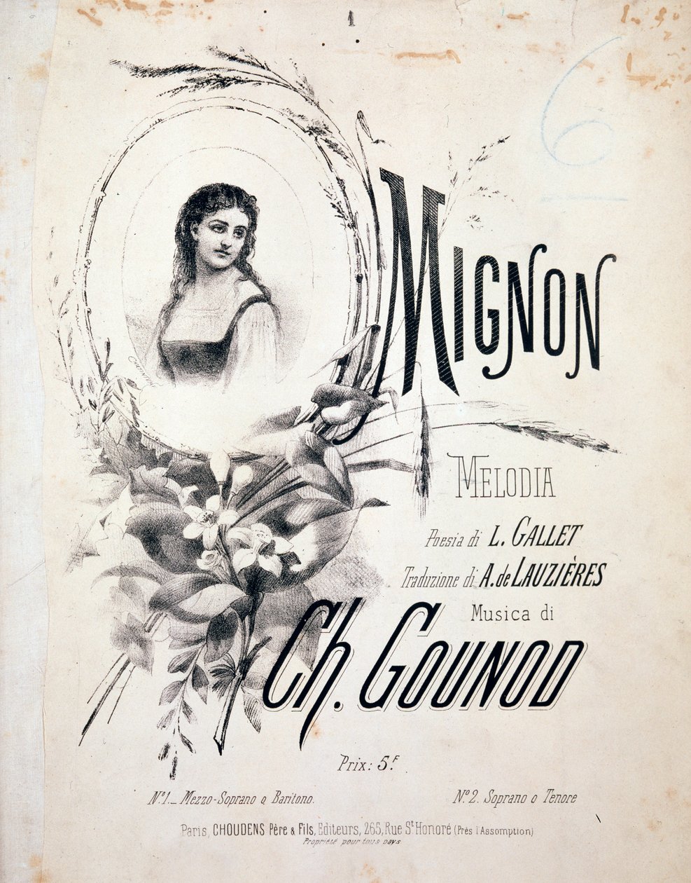 Mignonin etukappale, Charles Gounodin melodia (1800-luku) tekijältä Unknown artist