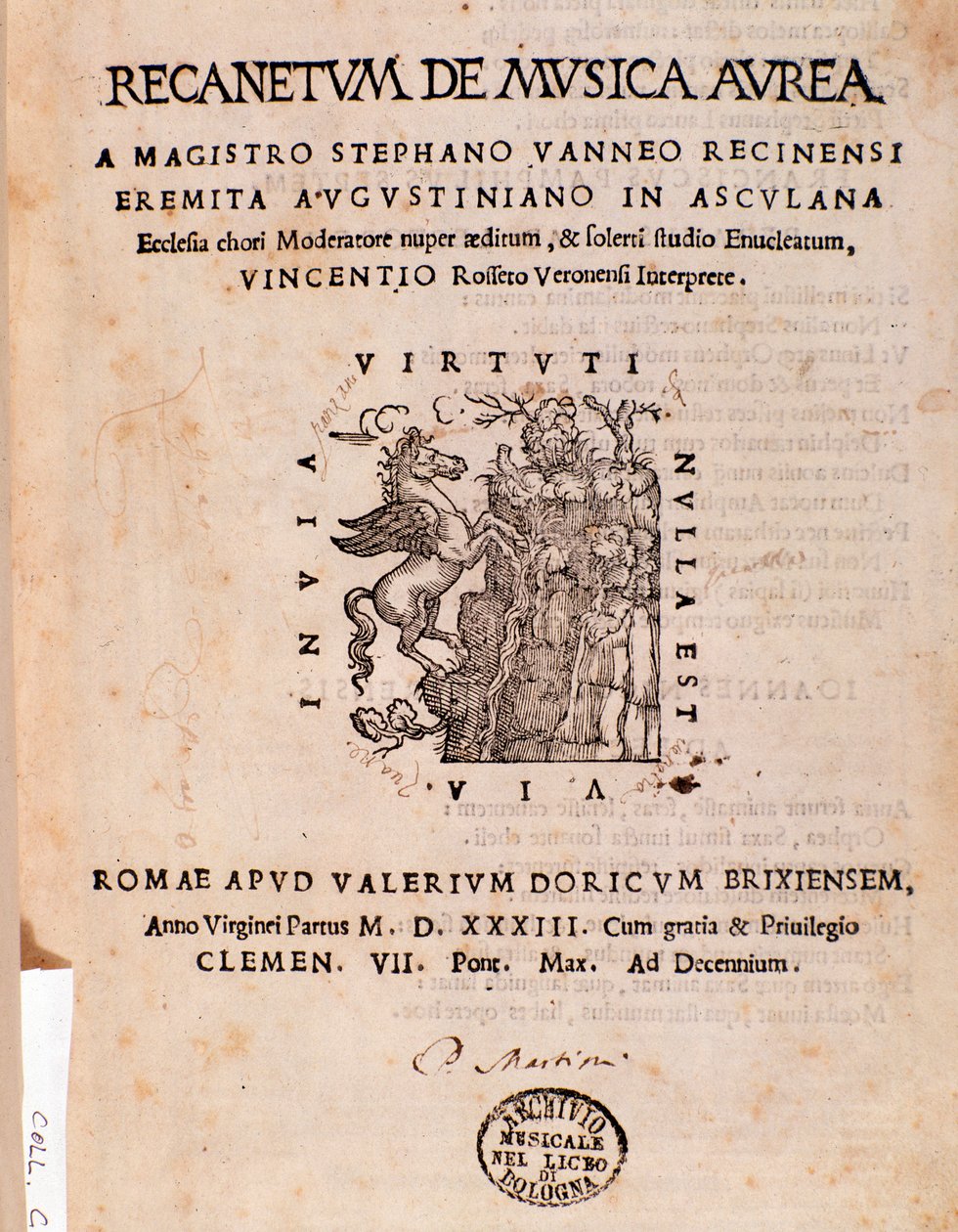 Stephanus Aureuksen Recanetum de musica aurean etukappale tekijältä Unknown artist