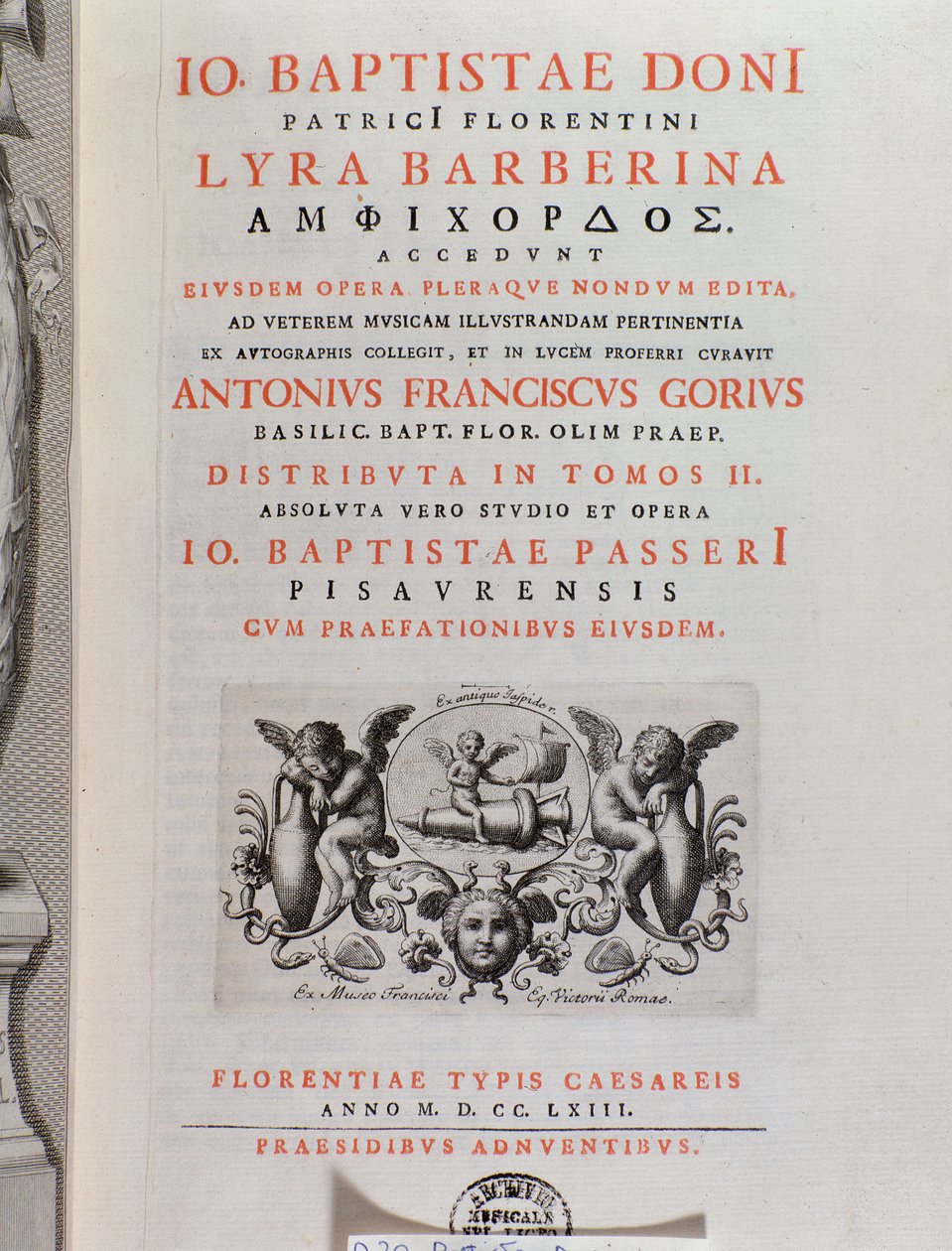 Lyra Barberinan etulevy (kaiverrus tekijältä Unknown artist