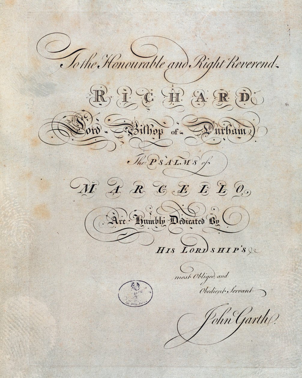 Benedetto Marcellon "" Psalmien" etulevy tekijältä Unknown artist