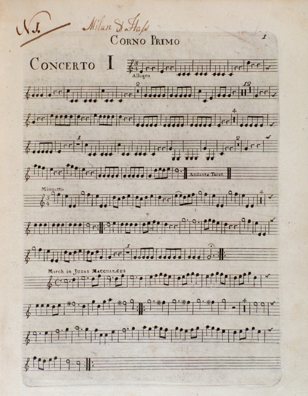 G B Sammartinin ja J A Hassen kuuden konserton 8-osaisen musiikin taustakappale tekijältä Unknown artist