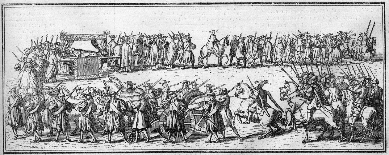 Paavin hautajaiset 1700-luvulla: hautaussaattue. tekijältä Unknown artist