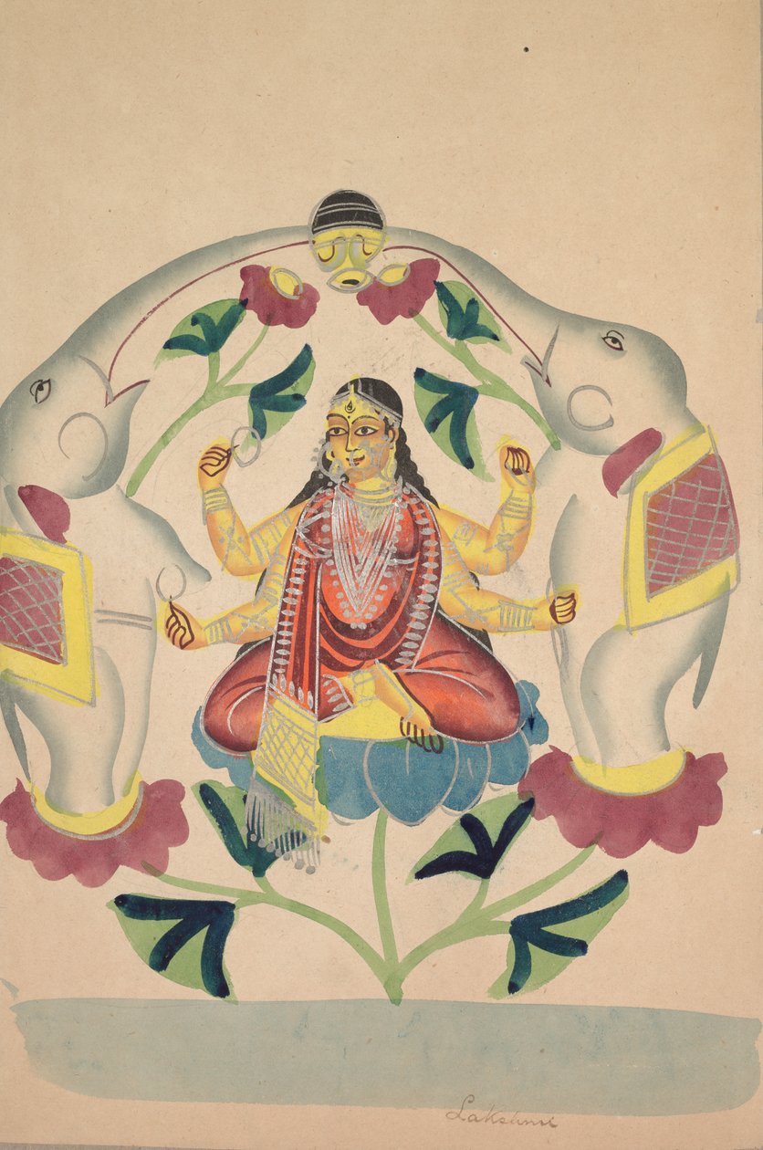 Gajalakshmi: Lakshmi elefanttien kanssa tekijältä Unknown artist
