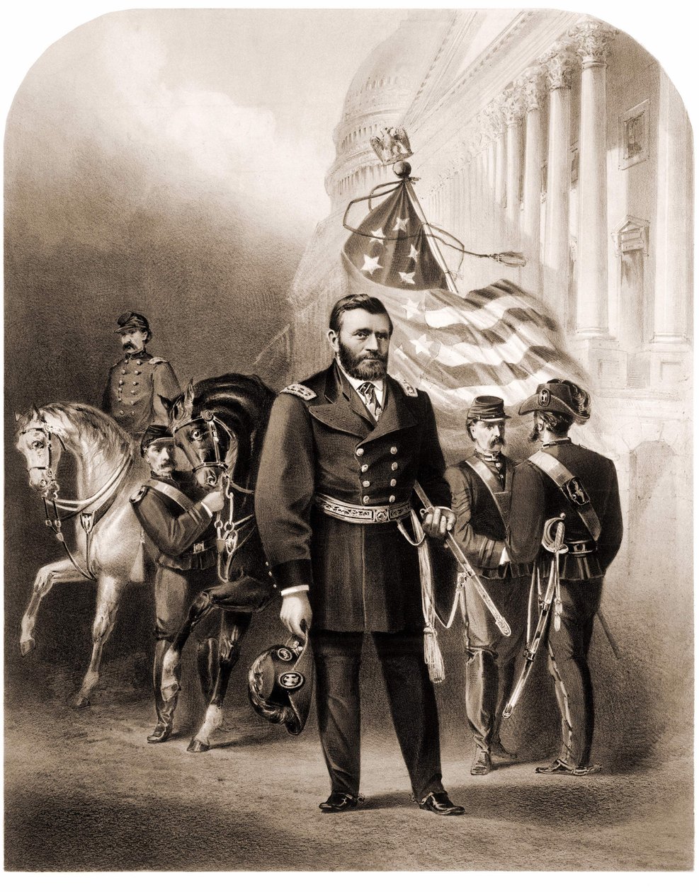 Kenraali Ulysses Grant (1822-1885), yhdysvaltalainen valtiomies tekijältä Unknown artist