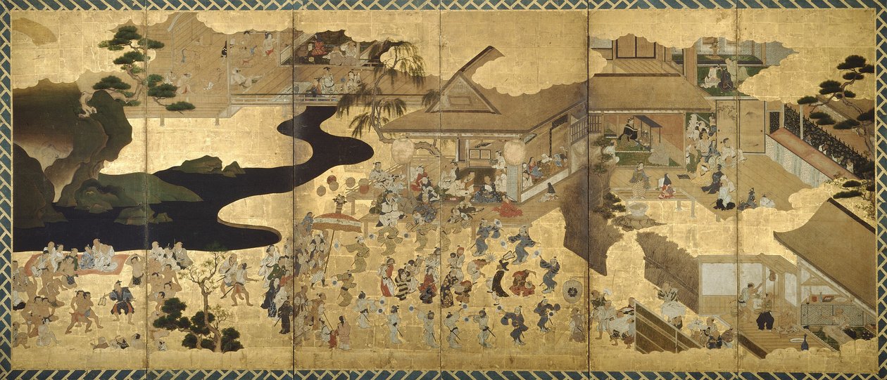 Genre-kohtaukset (Fūzoku byōbu) tekijältä Unknown artist