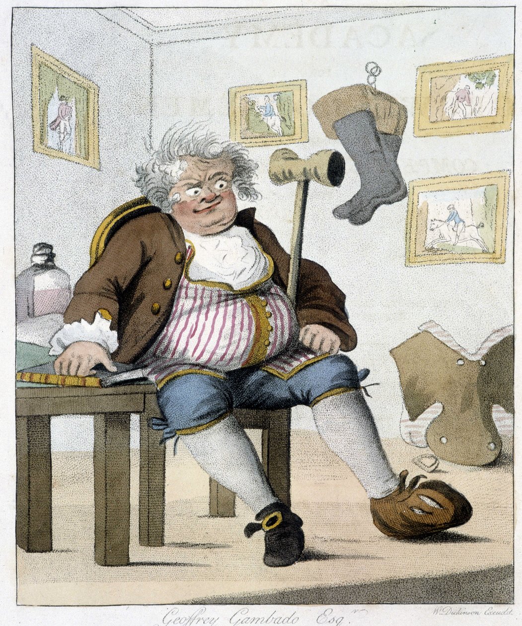 Geoffrey Gambado. Henri William Bunburyn elokuvassa "" Ratsastus". tekijältä Unknown artist