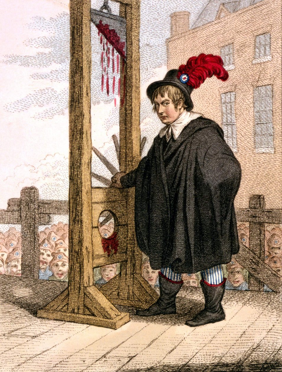 George Tierney pukeutui teloittajaksi giljotiinin vieressä. tekijältä Unknown artist