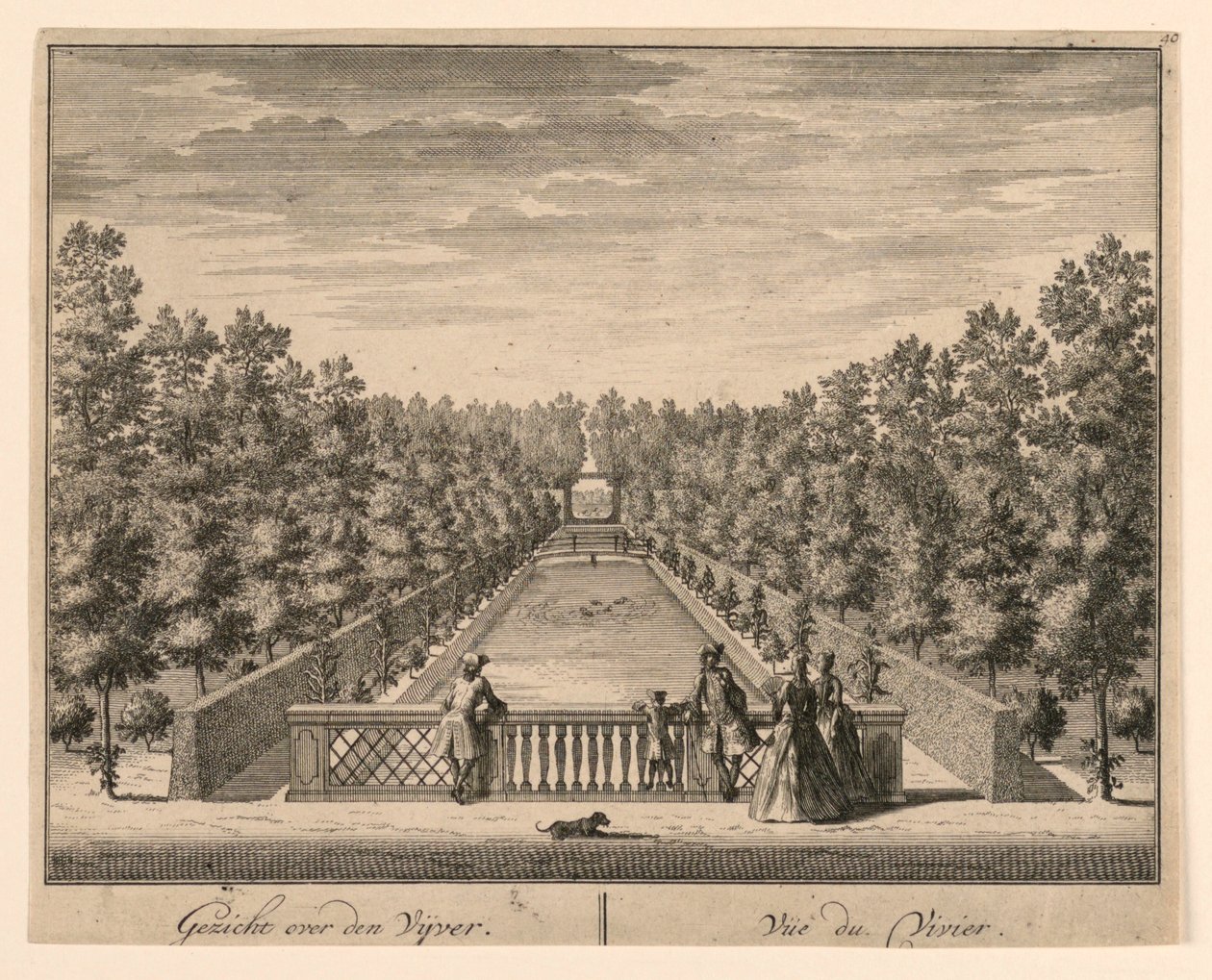Näkymä lammelle; Vue du Vivier tekijältä Unknown artist