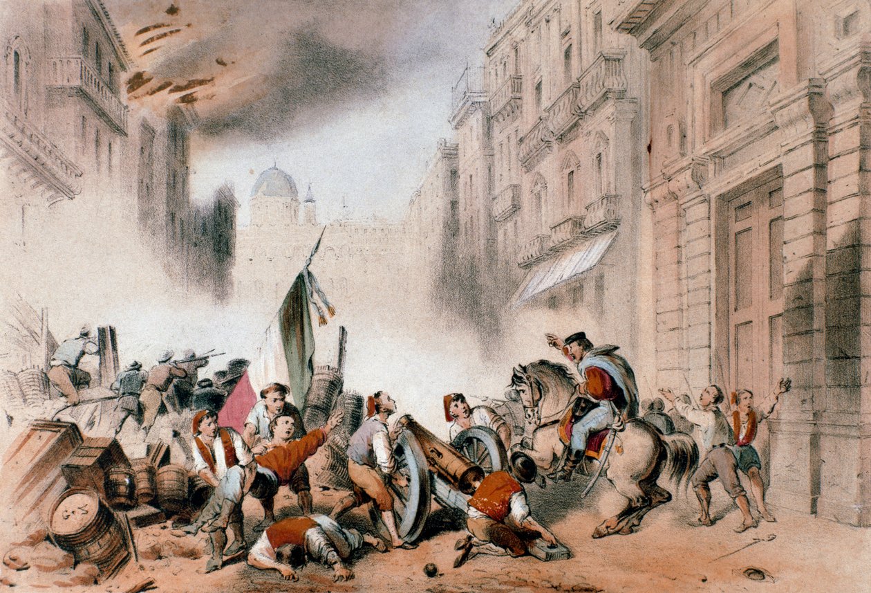 Giuseppe Garibaldi saapumassa Palermoon 26. toukokuuta 1860 (kaiverrus tekijältä Unknown artist