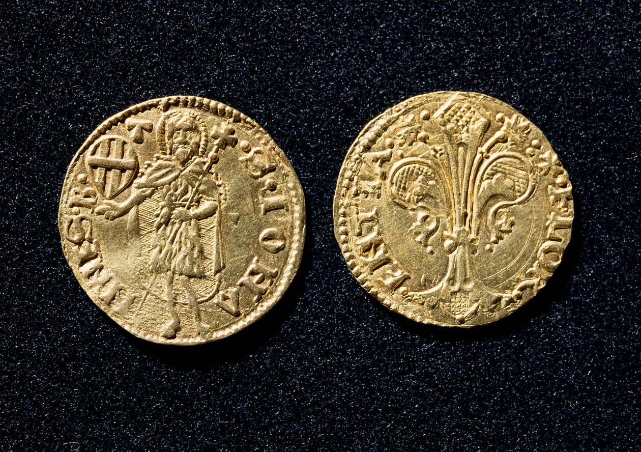 Kultainen guldeni. 1250-1300 Bargellon kansallismuseo Firenzessä tekijältä Unknown artist