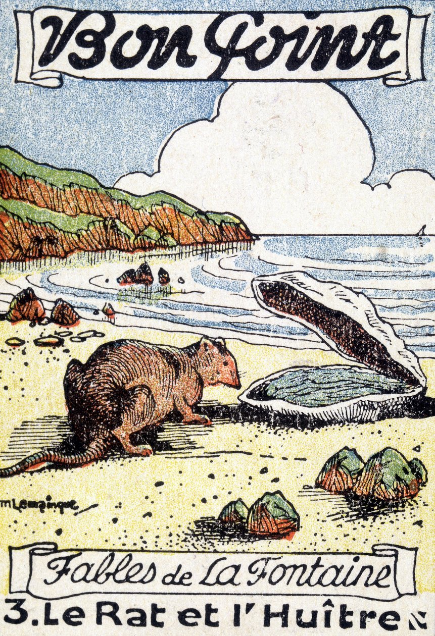 Hyvä pointti, jota havainnollistaa Jean de La Fontainen satu "Rotta ja osteri". tekijältä Unknown artist