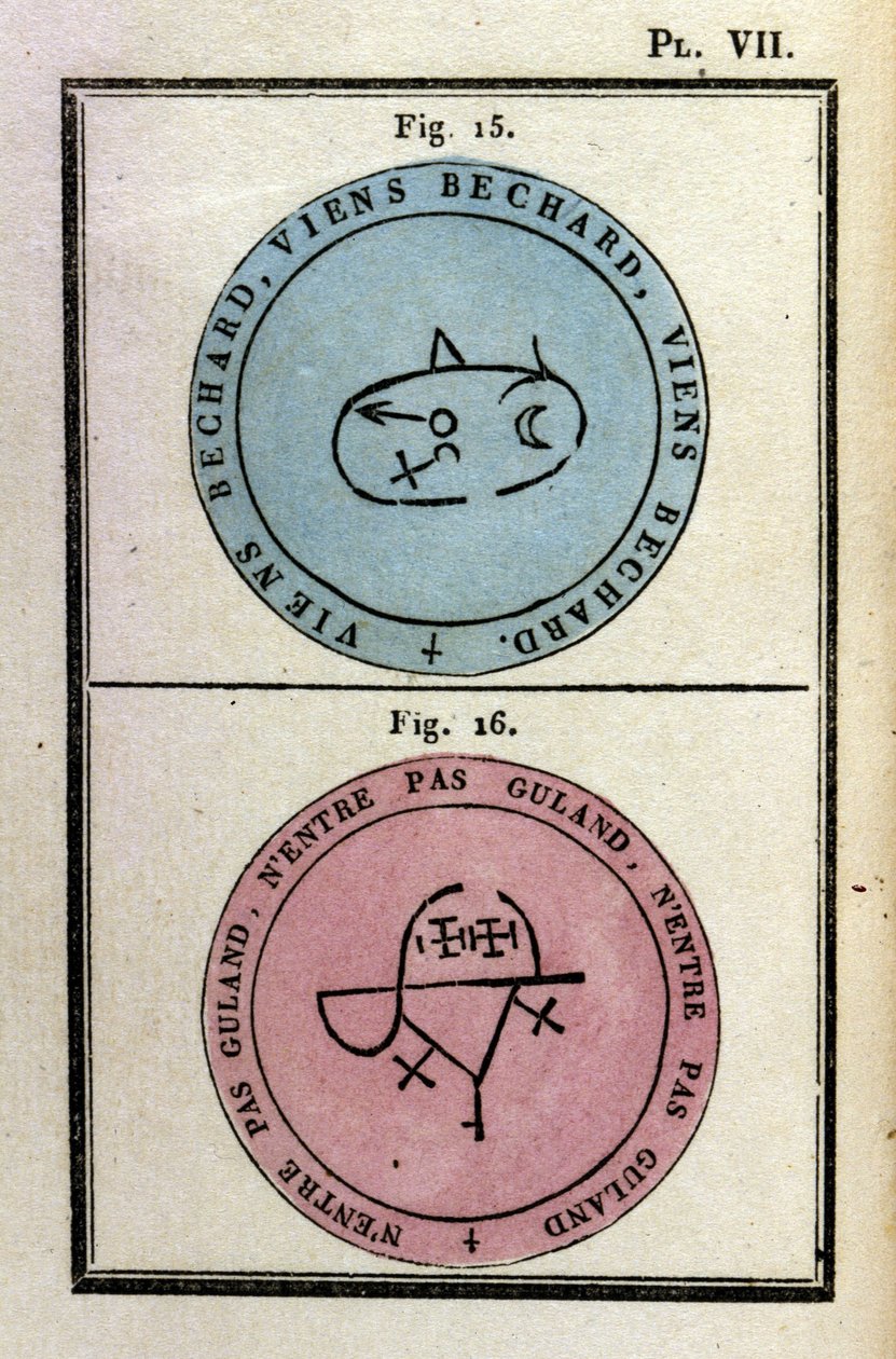 Paavi Honoriuksen grimoire kutsui demoneja. Ed. vuodelta 1760. tekijältä Unknown artist