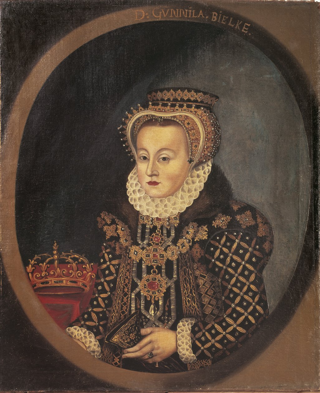 Gunilla Bielke, reine consort de Suede Finlande - Gunilla Bielken (1568-1597), Ruotsin kuningattaren, Anonyymi muotokuva. Öljy kankaalle tekijältä Unknown artist