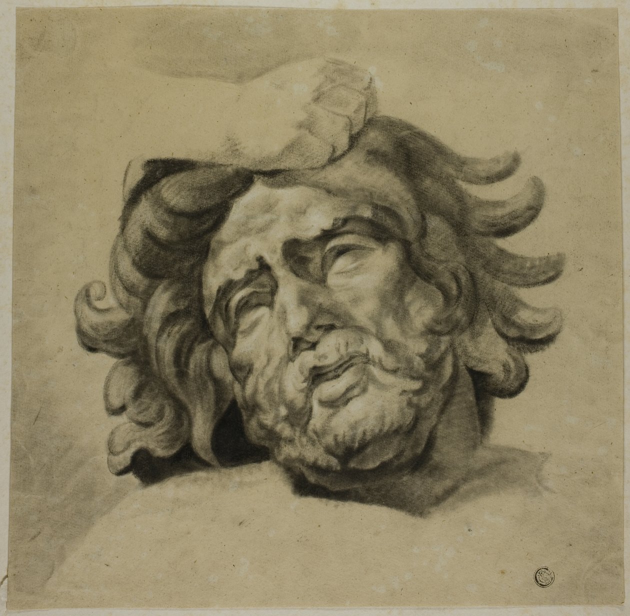 Kentaurin käsi tarttuu Lapithin päähän (Parthenonin Metopeksen jälkeen, British Museum). tekijältä Unknown artist