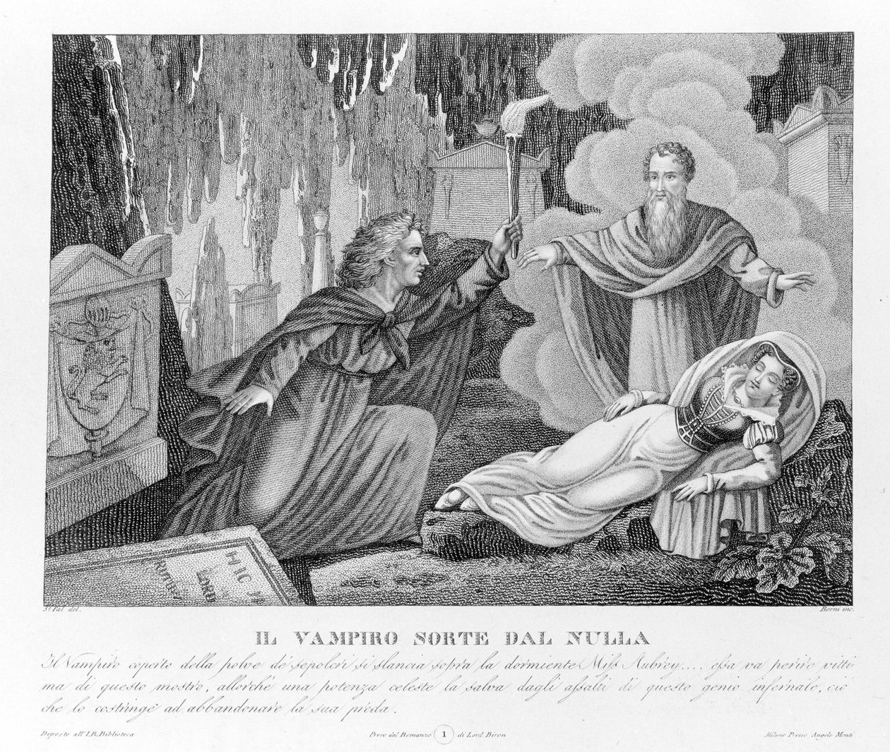 Taivaallinen kosto - uuden "" Vampyyri" -kirjan mukaan, joka on ensin lueteltu lordi Byronille (1788-1824), englantilaiselle runoilijalle. sitten hänen sihteerilleen Polidorille. 1816. tekijältä Unknown artist