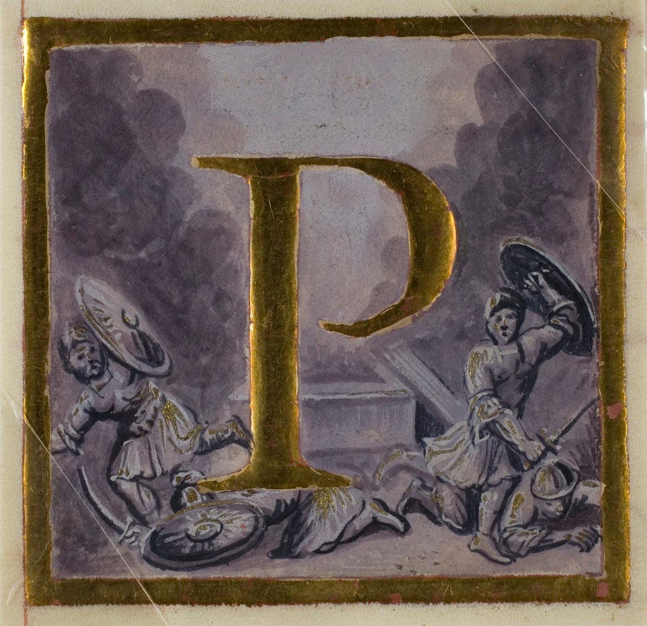 Historiallinen alkukirjain "P", jossa on ylösnousemus kuorokirjasta. tekijältä Unknown artist