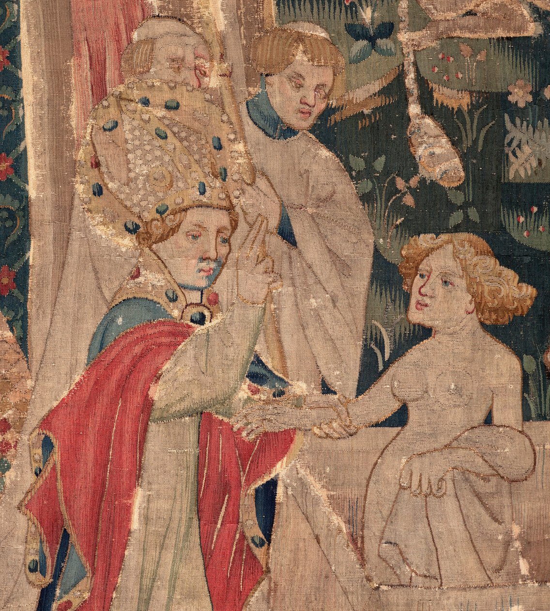 Saint Piatin ja Saint Eleuthèren historia, kohtaus 12: Tribuunin tyttären ylösnousemus Yksityiskohta. tekijältä Unknown artist