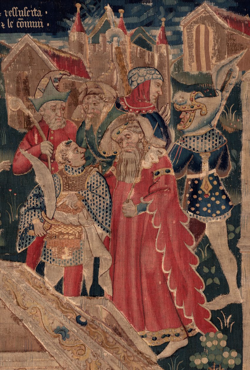 Saint Piatin ja Saint Eleuthèren historia, kohtaus 12: Tribuunin tyttären ylösnousemus Yksityiskohta. tekijältä Unknown artist