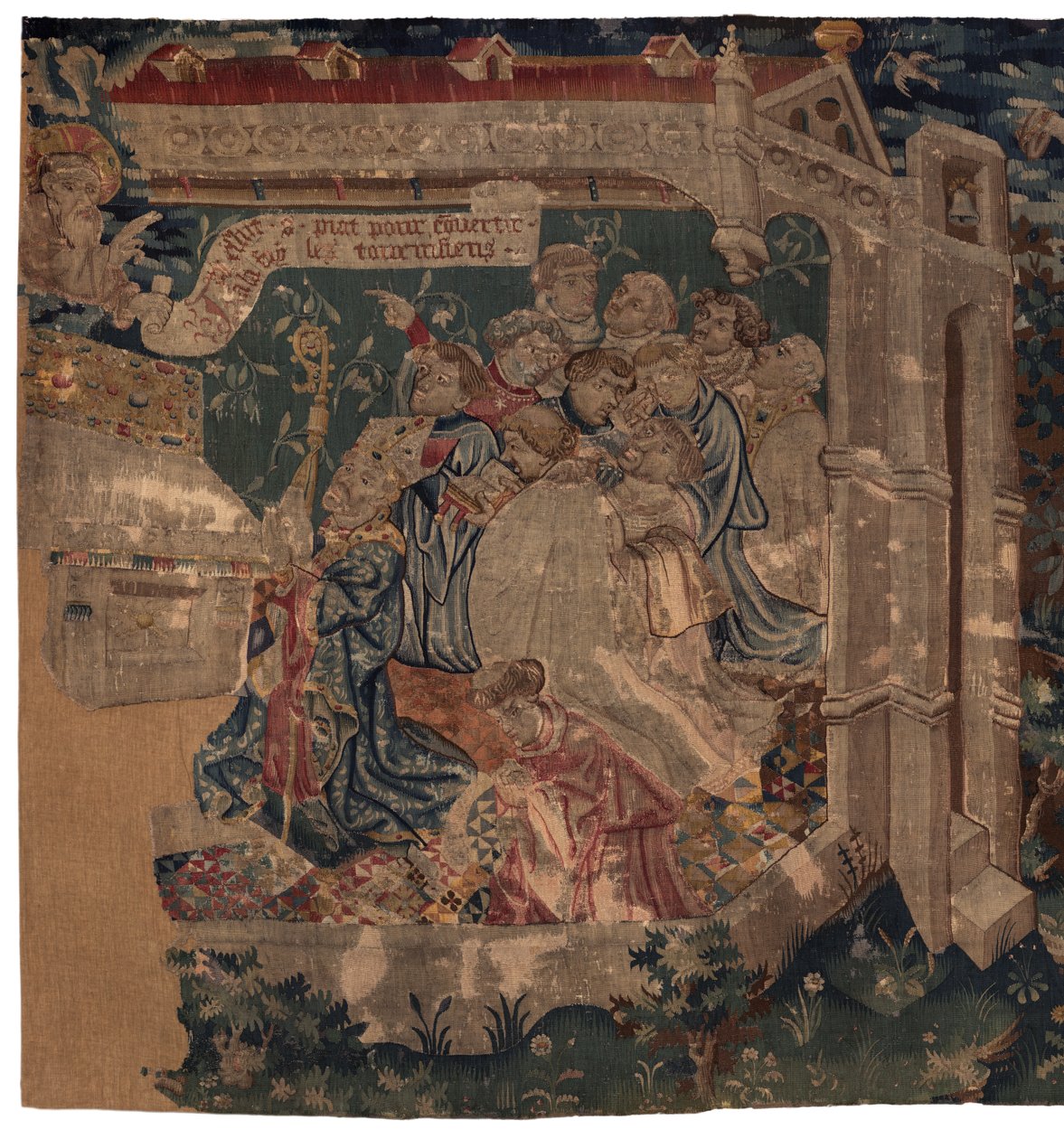 Saint Piatin ja Saint Eleuthèren historia, kohtaus 1: Saint Piat lähetetään Tournaisiin saarnaamaan uskoa tekijältä Unknown artist