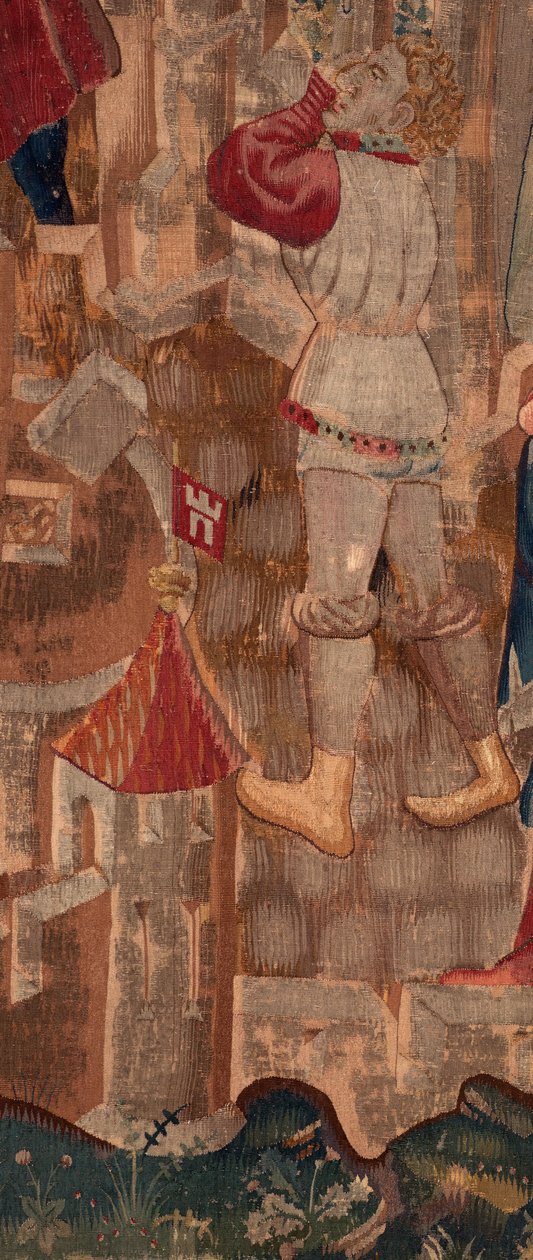 Saint Piatin ja Saint Eleuthèren historia, kohtaus 6 Yksityiskohta keskellä vasemmalla. Mies. tekijältä Unknown artist