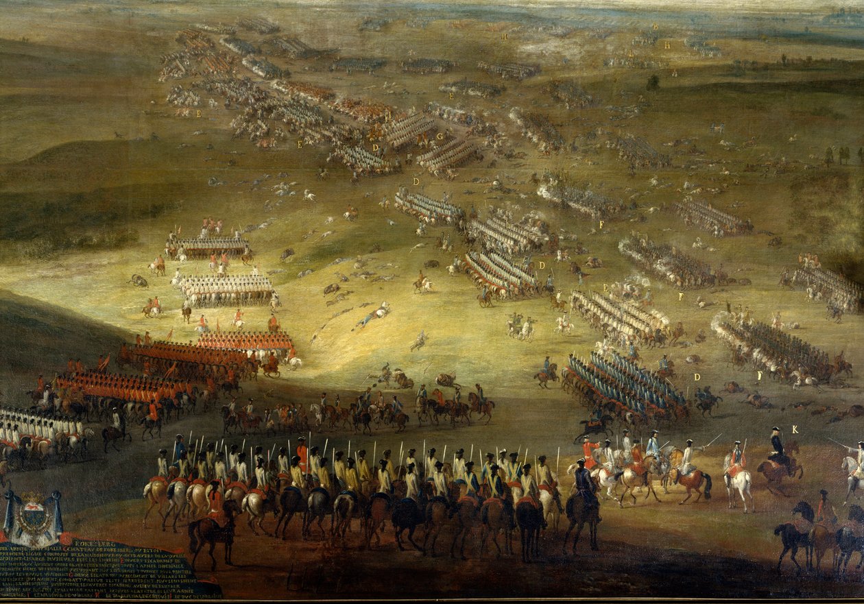 Hollannin sota: Kokesbergin taistelu (1677), jota kutsutaan myös Kochersbergiksi (Elsassissa) Anonyymi maalaus vuodelta 1677. Chateau De Vaux Le Viscount. tekijältä Unknown artist