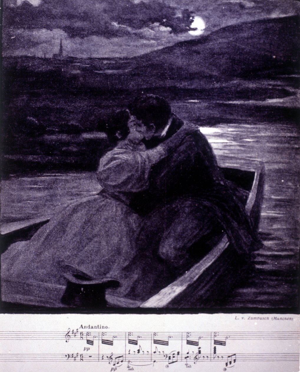 Itävaltalaisen kapellimestari ja säveltäjä Johann Straussin (1825-1899) kuvitus Beau Danube Bleulle. tekijältä Unknown artist