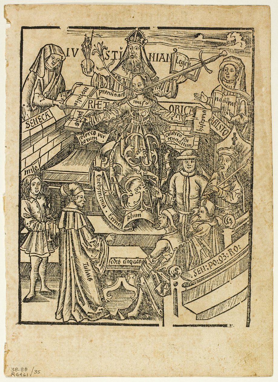 Kuvitus Margarita philosophica -teoksesta, laatta 35 teoksesta Puupiirroksia XVI vuosisadan kirjoista. tekijältä Unknown artist
