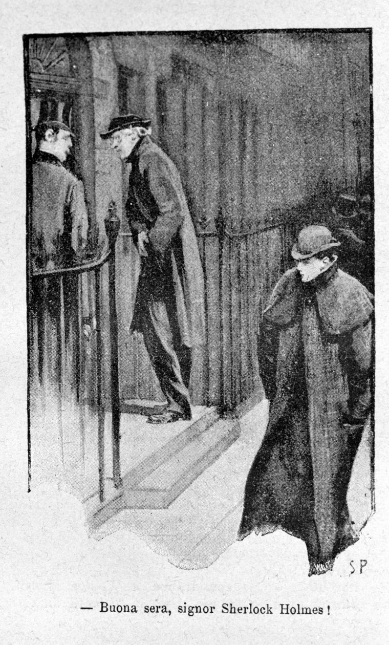 Kuvitus kirjasta Sherlock Holmes. 1800-luvun loppu. tekijältä Unknown artist