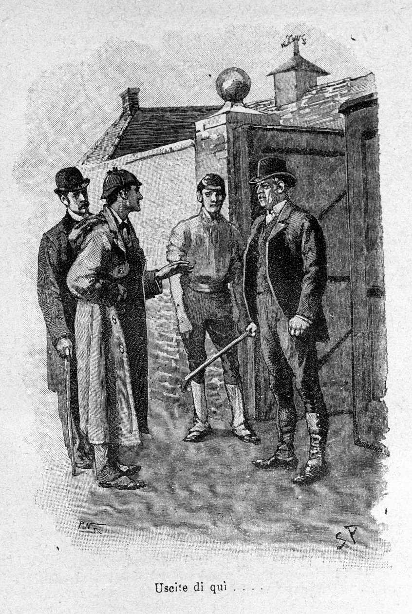 Kuvitus kirjasta Sherlock Holmes. 1800-luvun loppu. tekijältä Unknown artist
