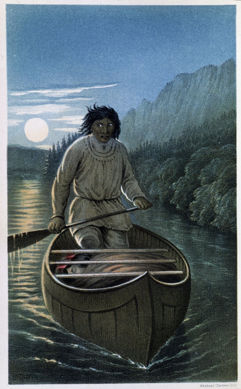 Intialainen melonta täysikuun yönä - elokuvassa "Exploration of the Labradorin niemimaan", kirjoittaja Hind tekijältä Unknown artist