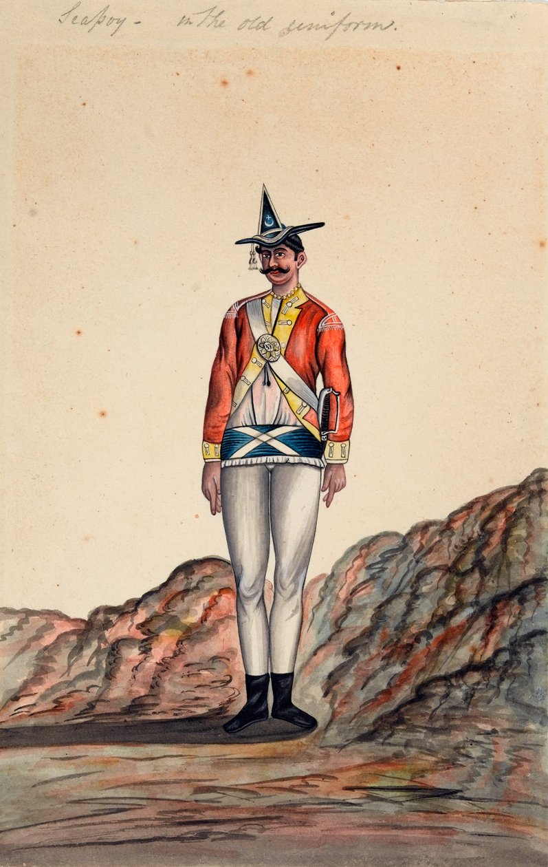 Intian upseeri, Bengalin armeija, noin 1805 tekijältä Unknown artist