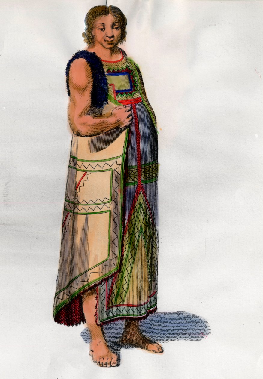 Intialainen puku Montevideosta Uruguaysta. Litografia 1700-luvun lopulta. Pariisi, koristetaide tekijältä Unknown artist