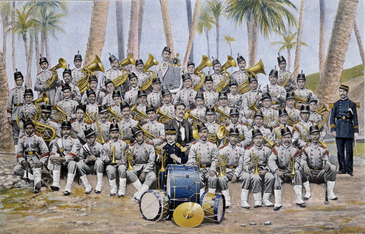 Jalkaväkijoukko Ecuadorin tasavallassa 1800-luvun lopulla. tekijältä Unknown artist