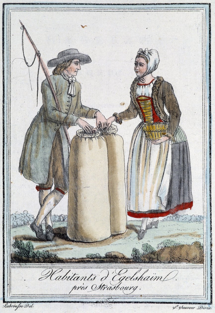 Asukkaat lähellä Strasbourgia - Grasset Saint Sauveurin "" Travel Encyclopedia" -julkaisussa, Pariisin painos tekijältä Unknown artist